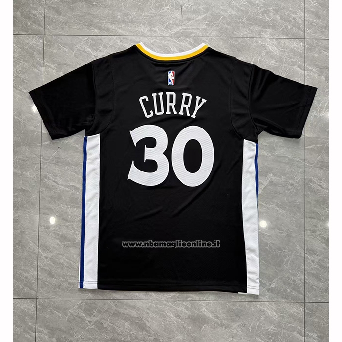 Maglia Manica Corta Golden State Warriors Stephen Curry No 30 Nero